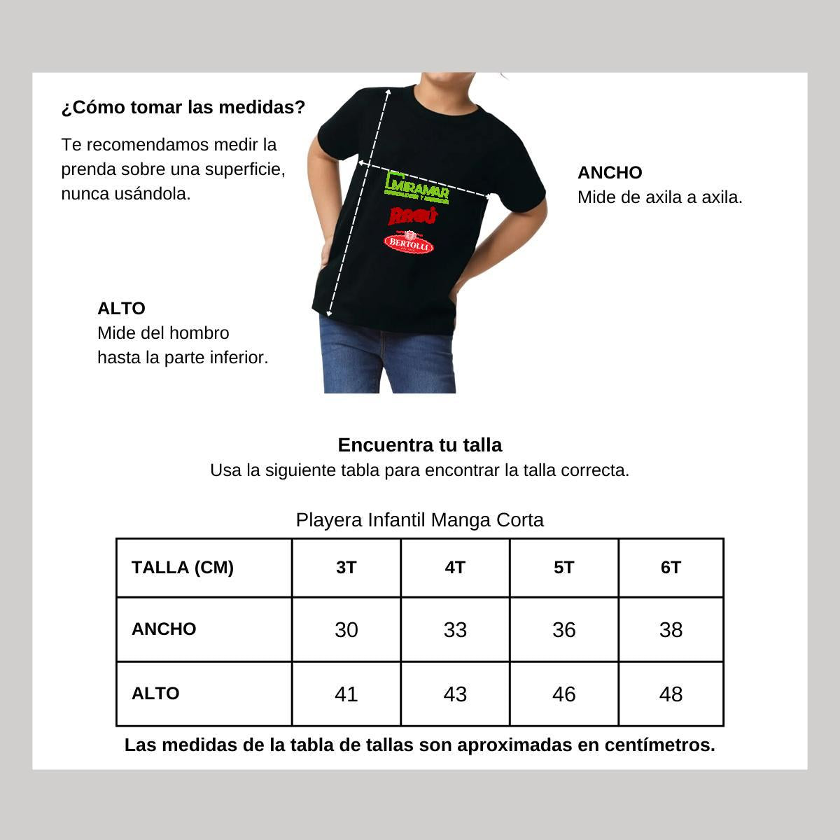 Playera Manga Corta Infantil Negro Personalizable Logo