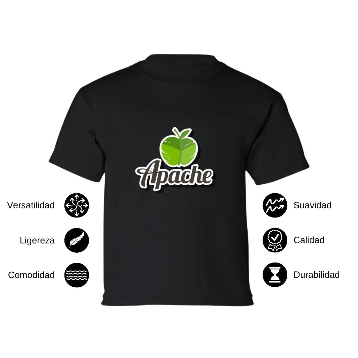 Playera Manga Corta Infantil Negro Personalizable Logo