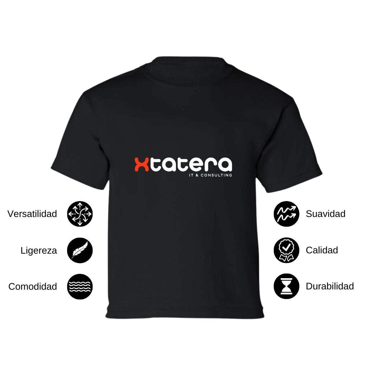Playera Manga Corta Infantil Negro Personalizable Logo