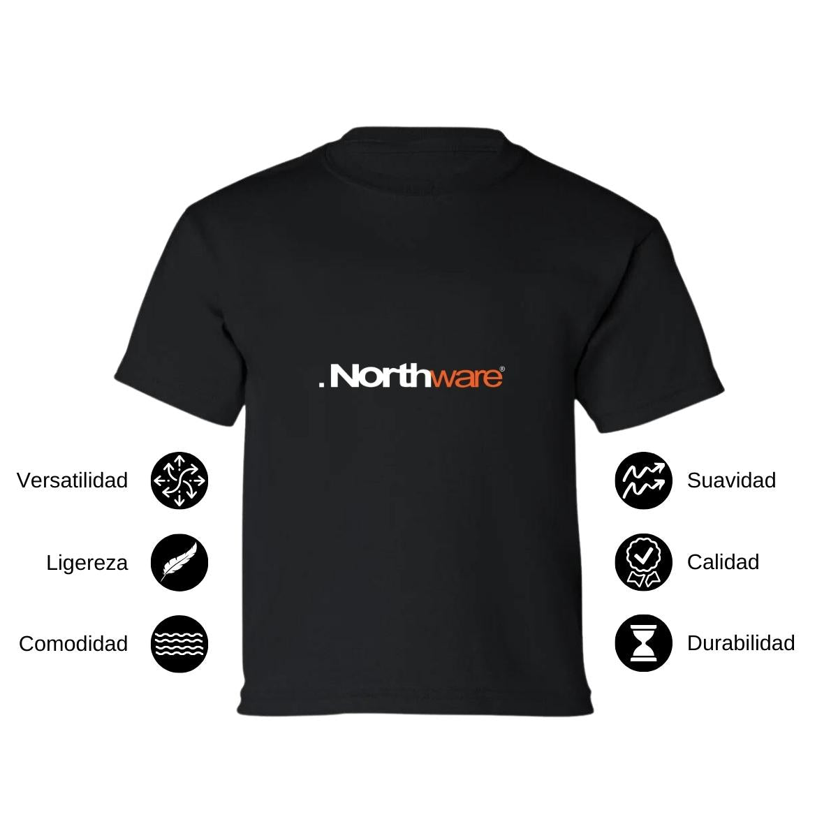 Playera Manga Corta Infantil Negro Personalizable Logo
