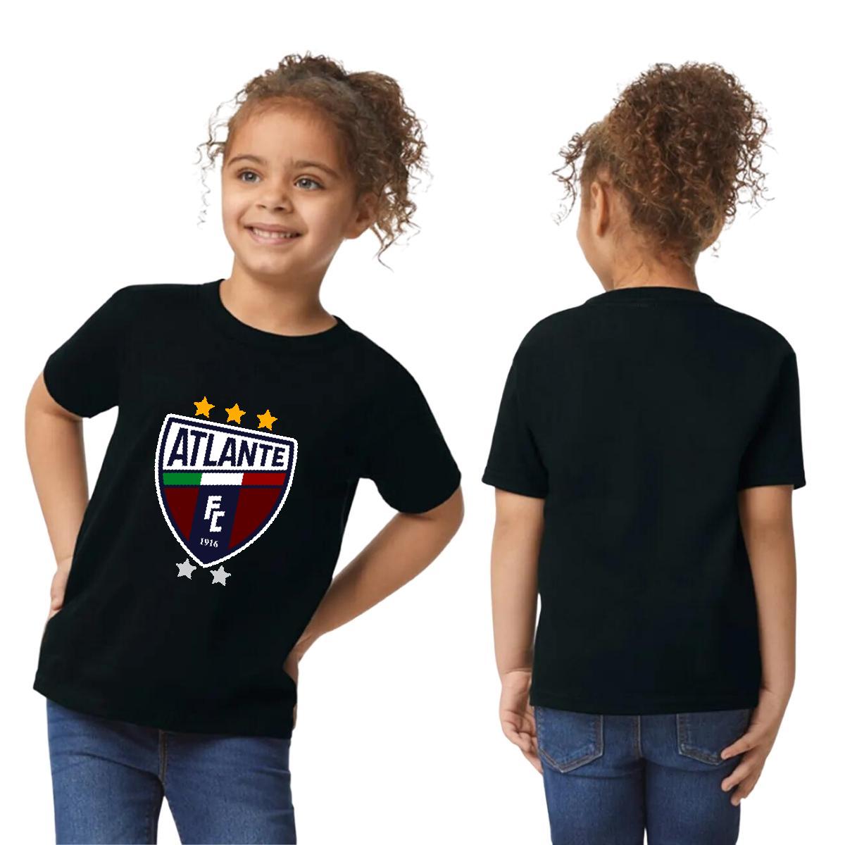 Playera Manga Corta Infantil Negro Personalizable Logo