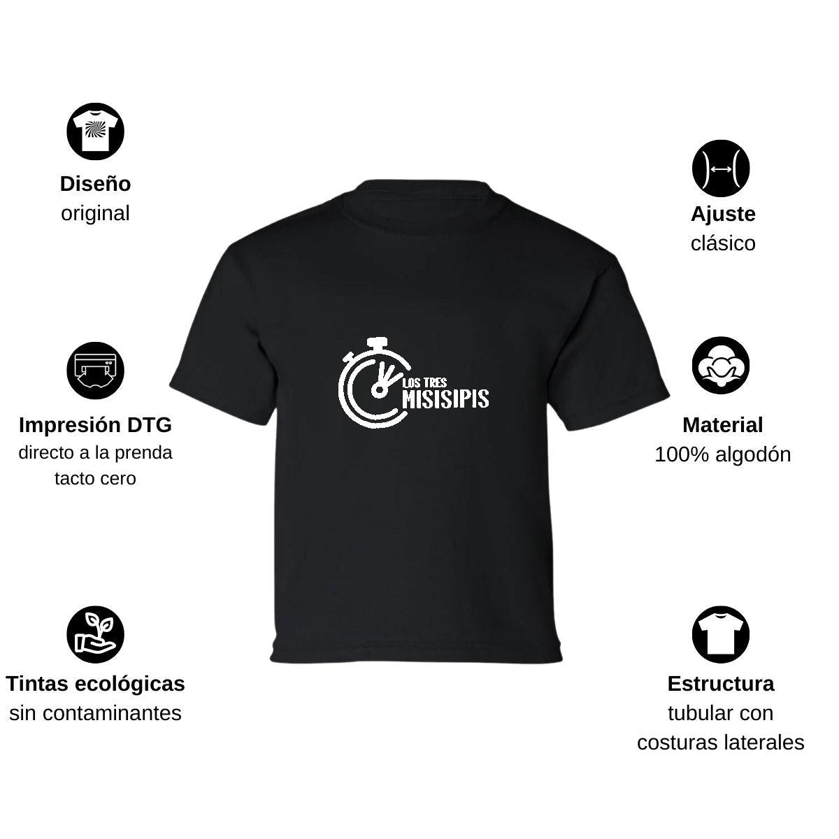 Playera Manga Corta Infantil Negro Personalizable Logo