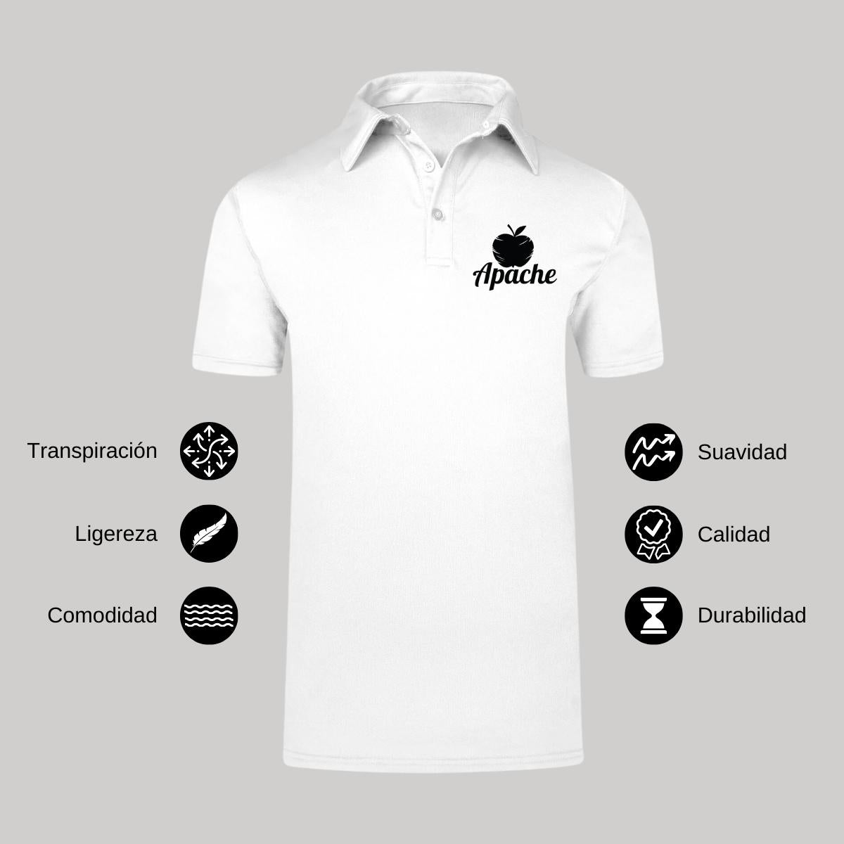 Playera Tipo Polo Hombre Manga Corta Blanco Personalizable Escudo