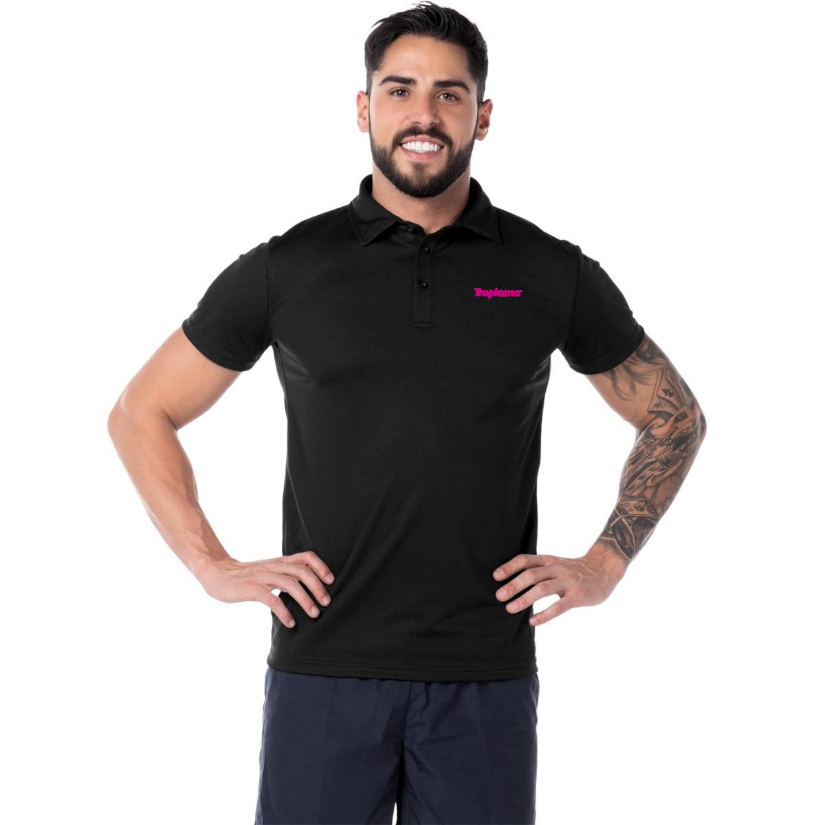 Playera Tipo Polo Hombre Manga Corta Negro Personalizable Escudo