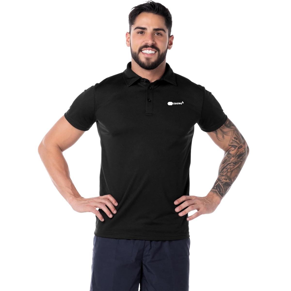 Playera Tipo Polo Hombre Manga Corta Negro Personalizable Escudo