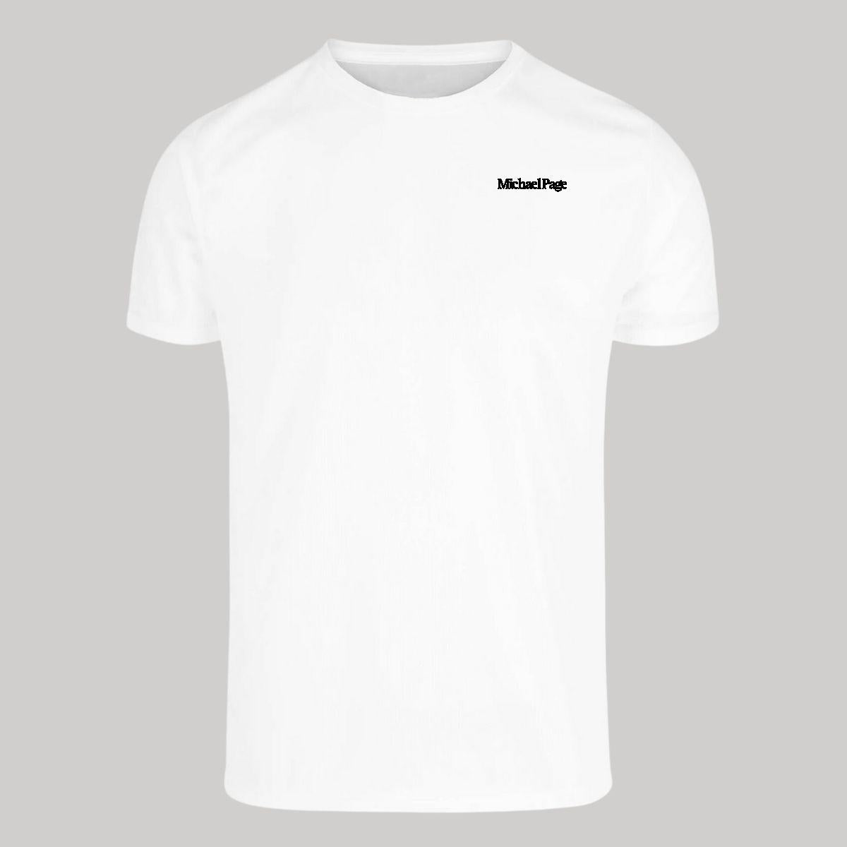 Playera Transpirable Hombre Manga Corta Blanca Escudo