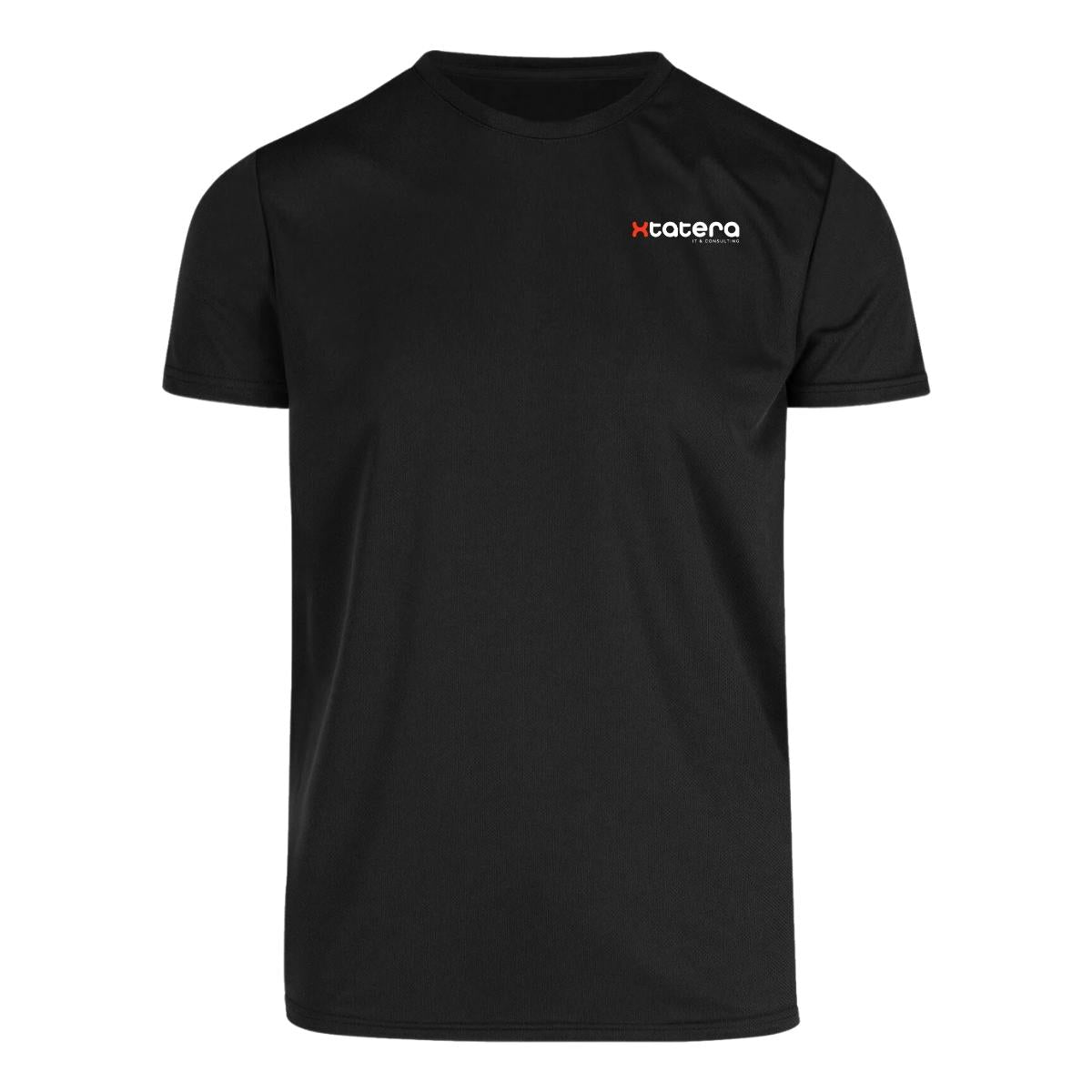 Playera Transpirable Hombre Manga Corta Negra Escudo
