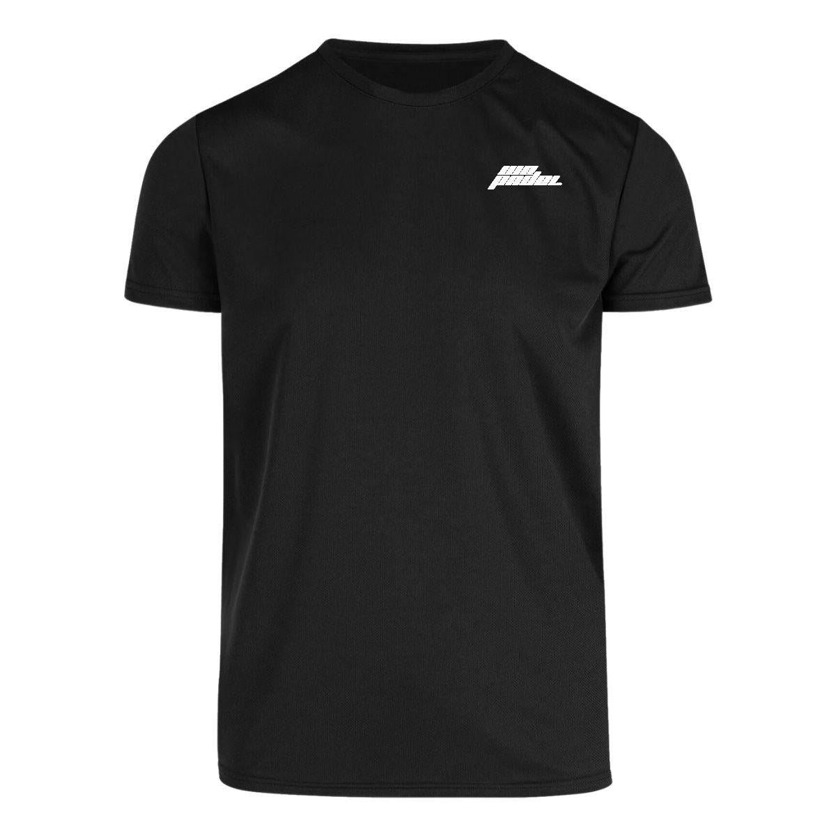 Playera Transpirable Hombre Manga Corta Negra Escudo