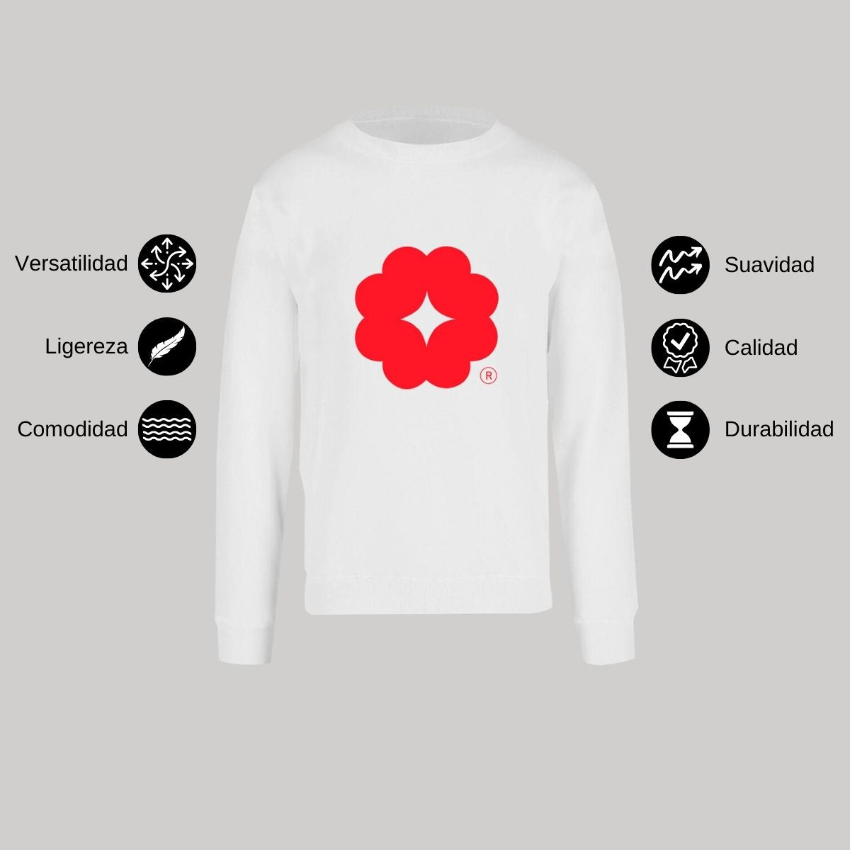 Sudadera Unisex Blanco Logo Personalizable