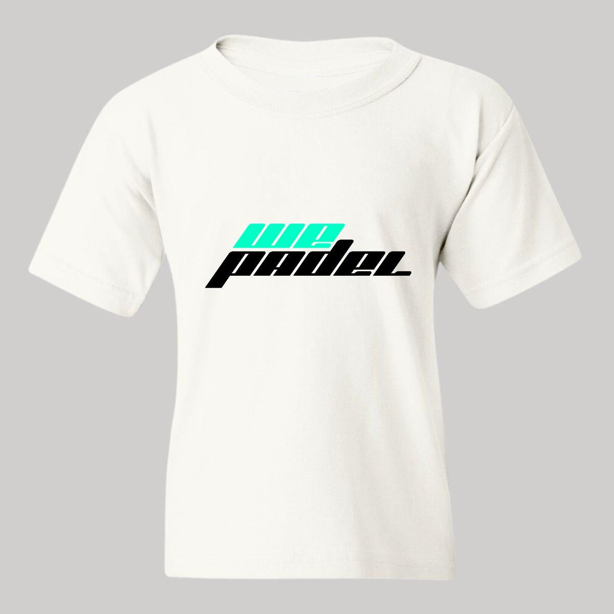 Playera Blanca Cuello Redondo Manga Corta Para Niño y Niña Logo