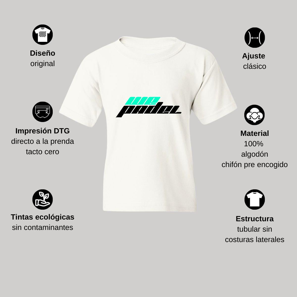 Playera Blanca Cuello Redondo Manga Corta Para Niño y Niña Logo