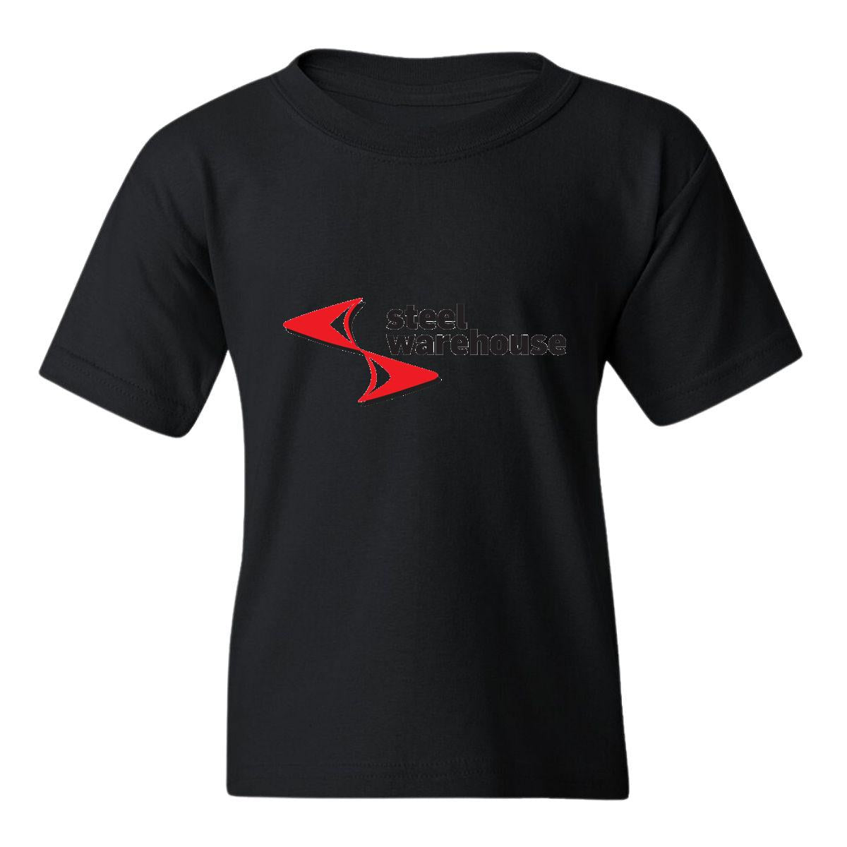 Playera Negra Cuello Redondo Manga Corta Para Niño y Niña Logo