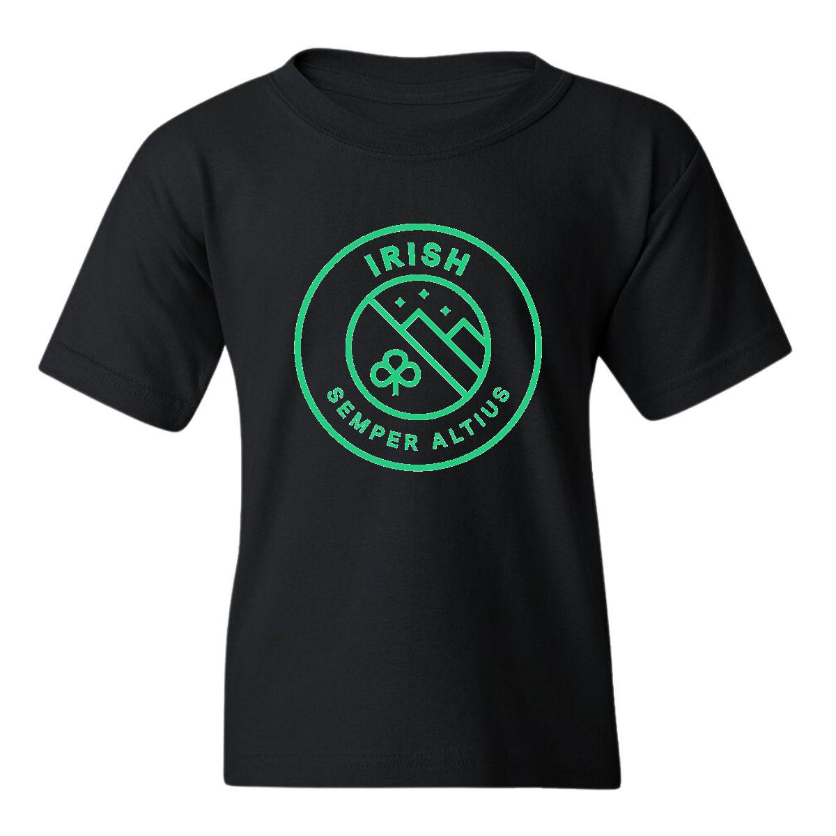 Playera Negra Cuello Redondo Manga Corta Para Niño y Niña Logo
