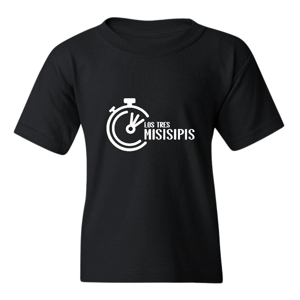 Playera Negra Cuello Redondo Manga Corta Para Niño y Niña Logo