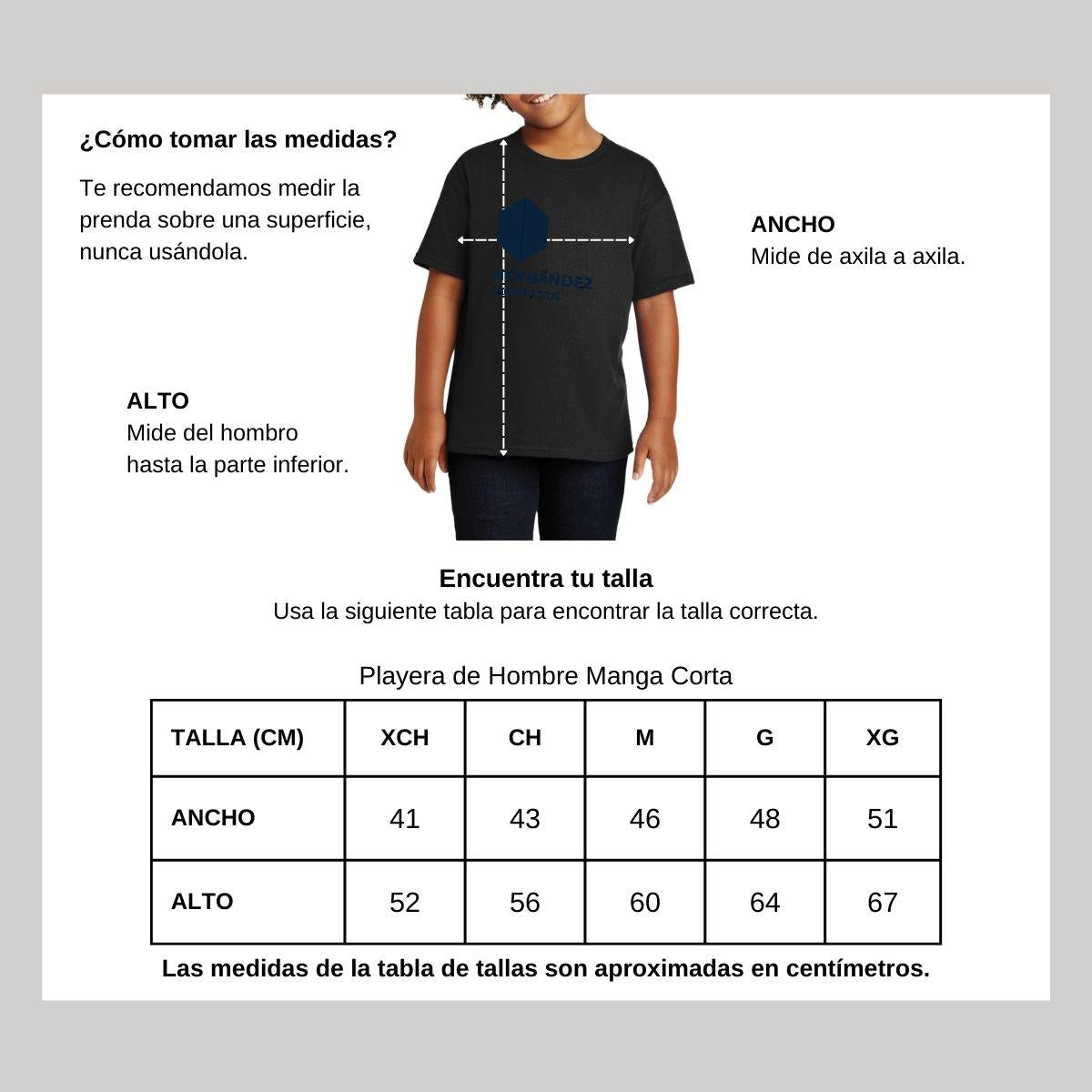 Playera Negra Cuello Redondo Manga Corta Para Niño y Niña Logo