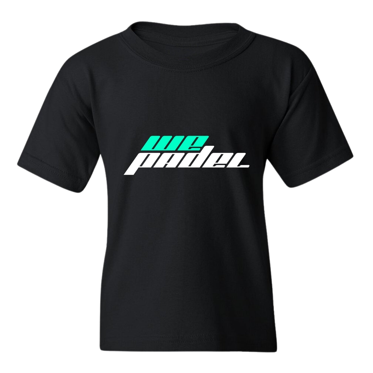 Playera Negra Cuello Redondo Manga Corta Para Niño y Niña Logo