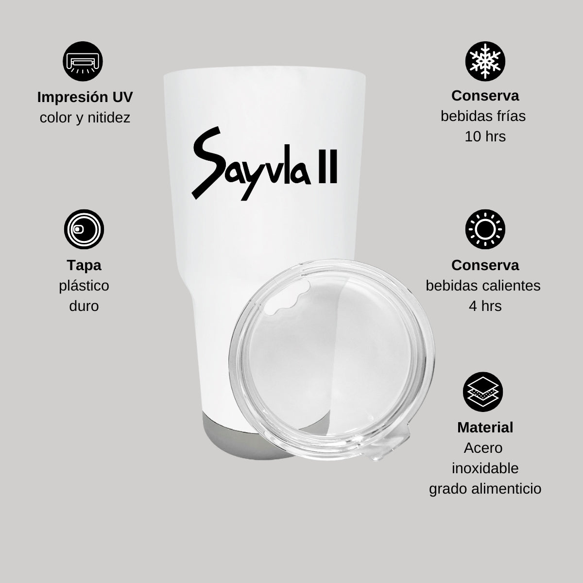 Termo Vaso Térmico 30 Oz Blanco Personalizable Logo