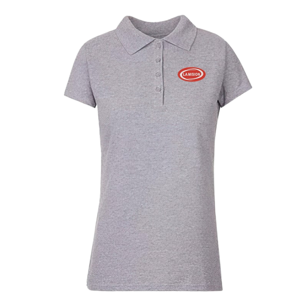 Playera Tipo Polo Piqué Mujer Manga Corta Gris