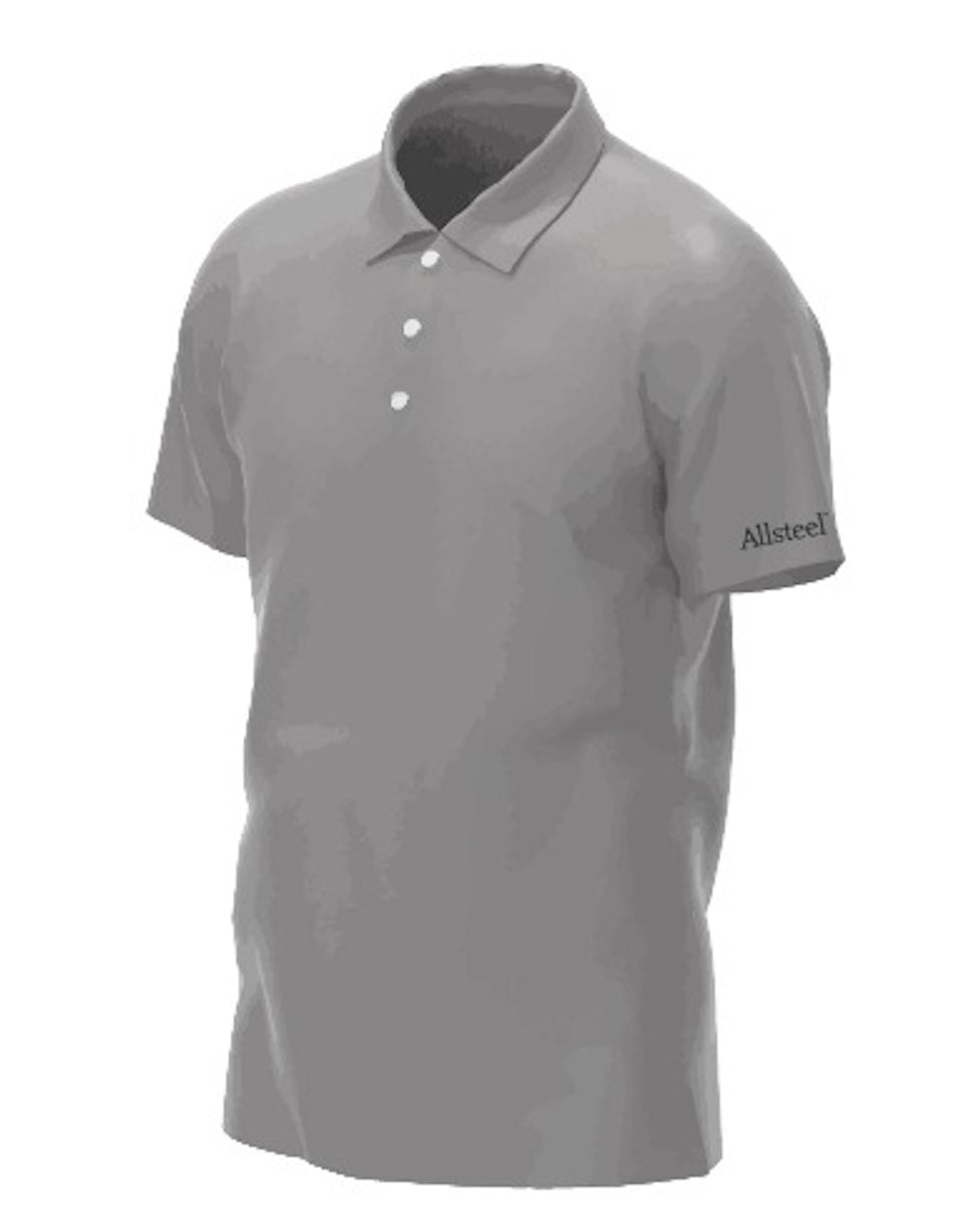 Playera Tipo Polo Piqué Hombre Manga Corta Gris Optima