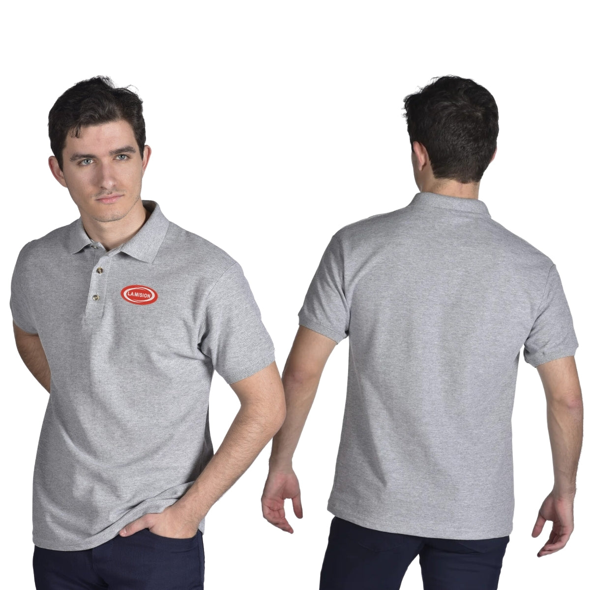 Playera Tipo Polo Piqué Hombre Manga Corta Gris 2XG