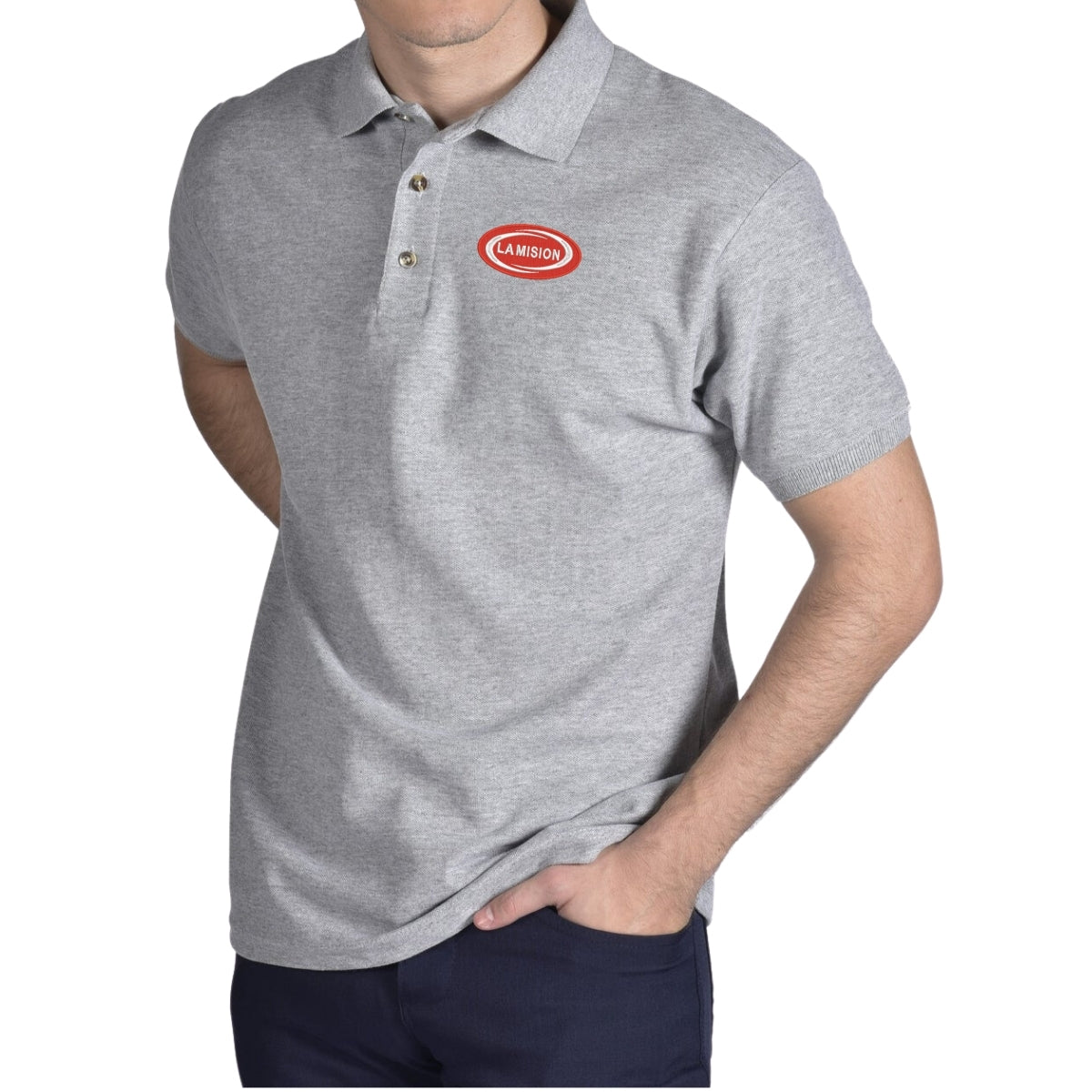 Playera Tipo Polo Piqué Hombre Manga Corta Gris 2XG