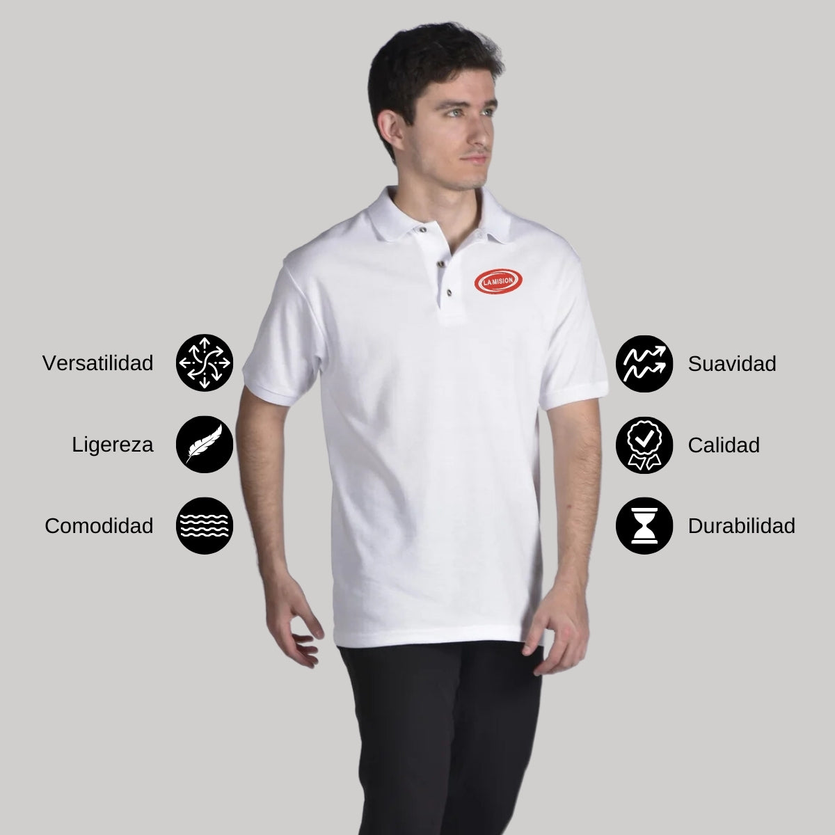 Playera Tipo Polo Piqué Hombre Manga Corta Blanco 2XG