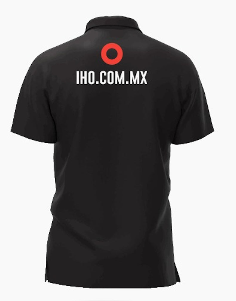 Playera Tipo Polo Piqué Hombre Manga Corta Negra Optima