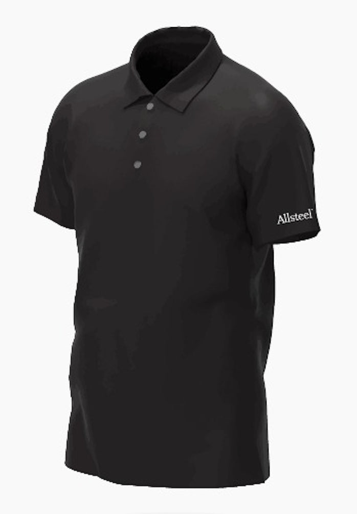 Playera Tipo Polo Piqué Hombre Manga Corta Negra Optima
