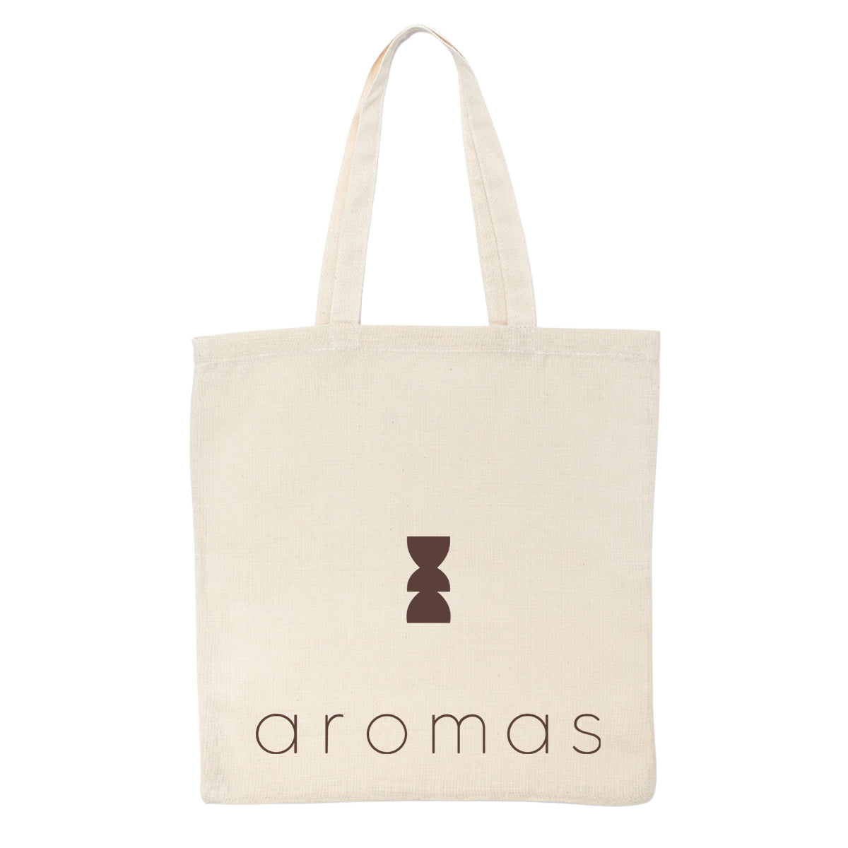 BOLSA TOTE BIEGE LONETA CRUDA LOGO AROMAS