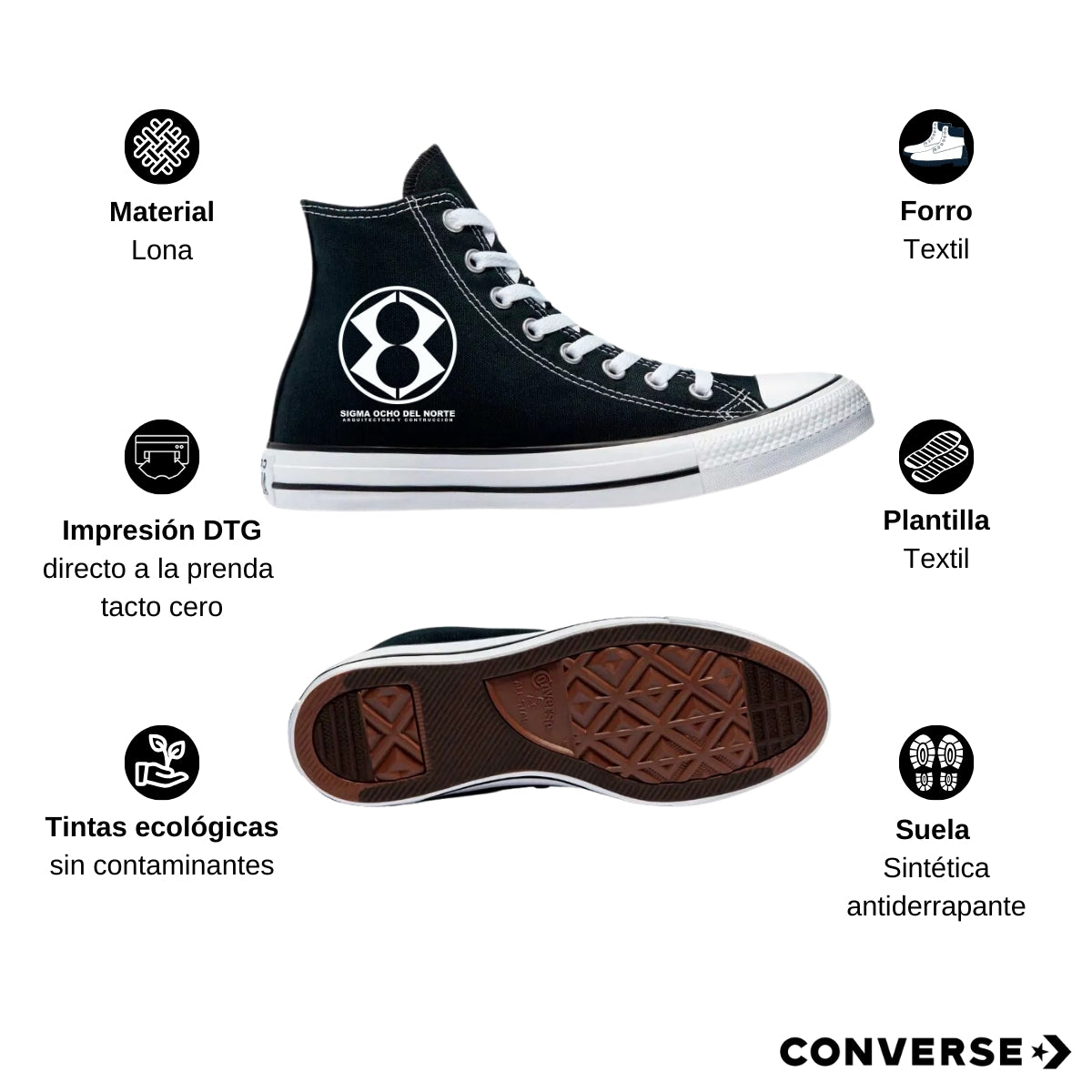 Tenis Converse Chuck Taylor All Star Bota Negro