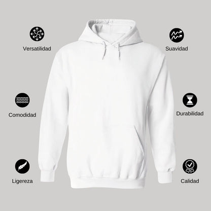 Sudadera c/Capucha Unisex Blanco Personalizable Escudo