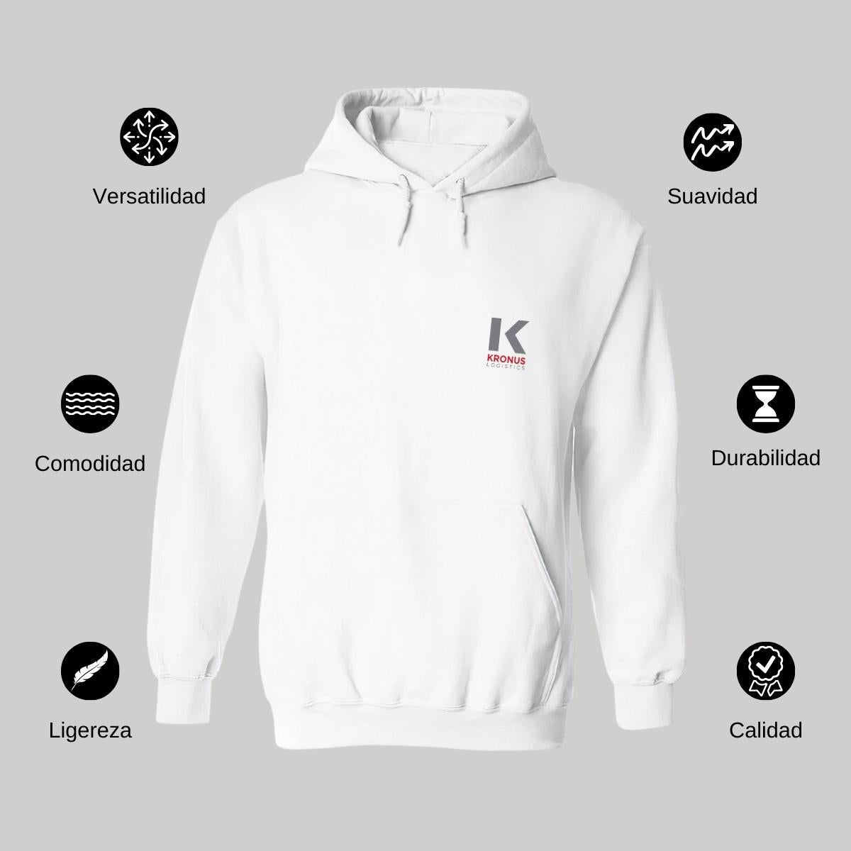 Sudadera c/Capucha Unisex Blanco Personalizable Escudo