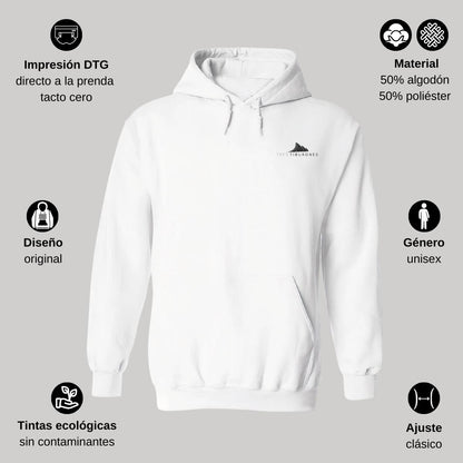Sudadera c/Capucha Unisex Blanco Personalizable Escudo