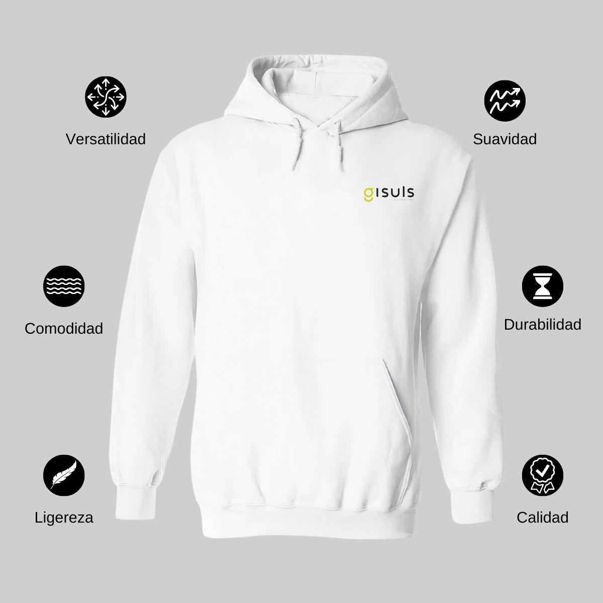 Sudadera c/Capucha Unisex Blanco Personalizable Escudo