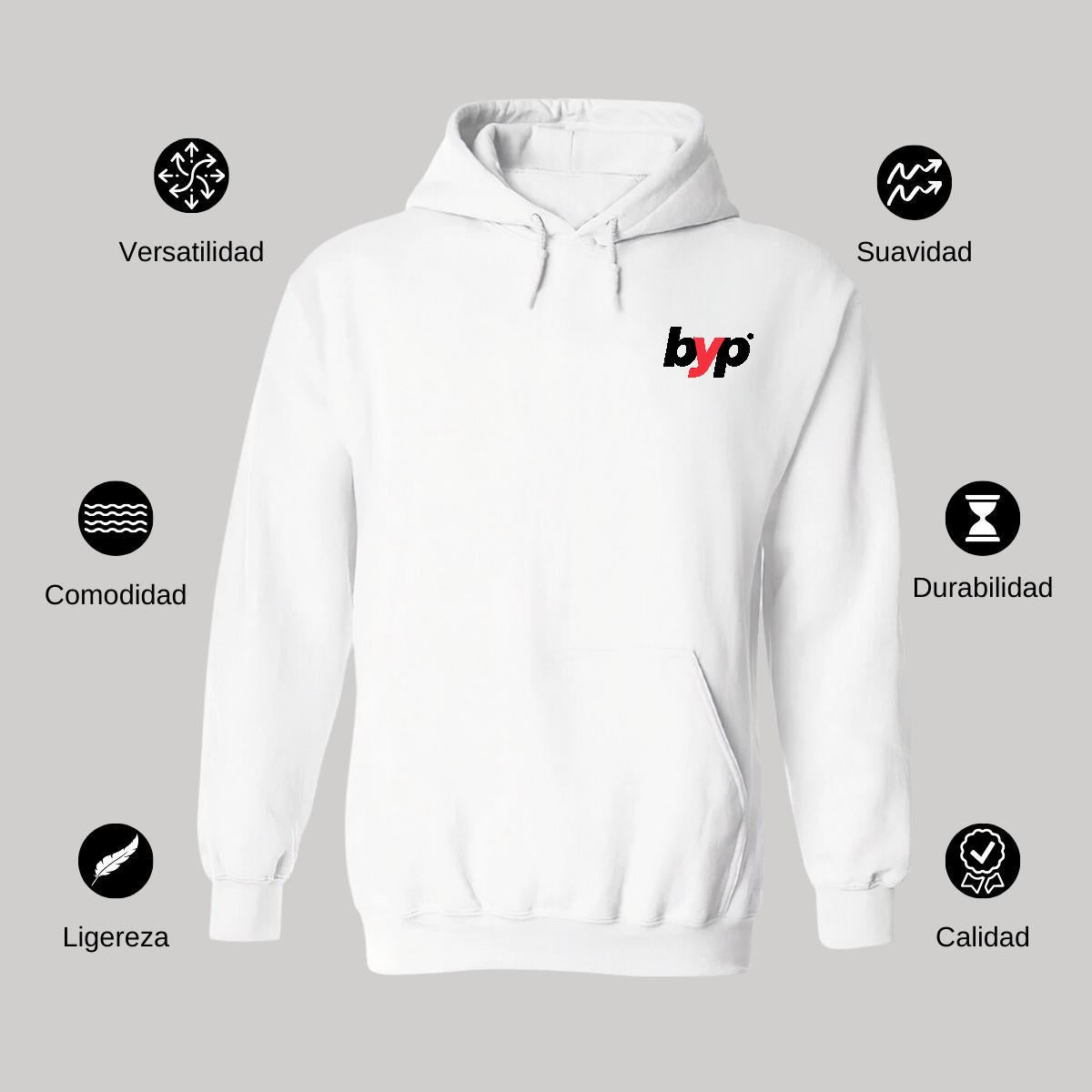 Sudadera c/Capucha Unisex Blanco Personalizable Escudo