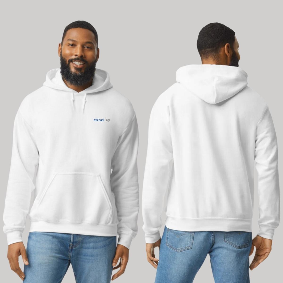 Sudadera c/Capucha Unisex Blanco Personalizable Escudo
