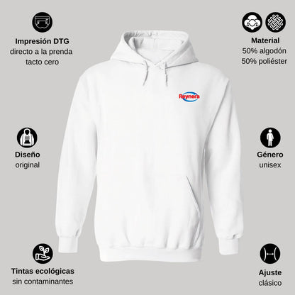 Sudadera c/Capucha Unisex Blanco Personalizable Escudo