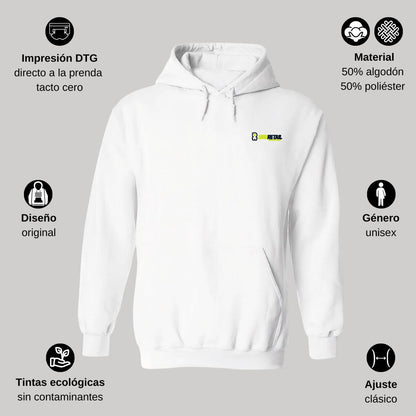 Sudadera c/Capucha Unisex Blanco Personalizable Escudo