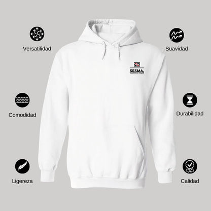 Sudadera c/Capucha Unisex Blanco Personalizable Escudo