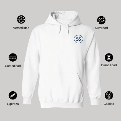 Sudadera c/Capucha Unisex Blanco Personalizable Escudo