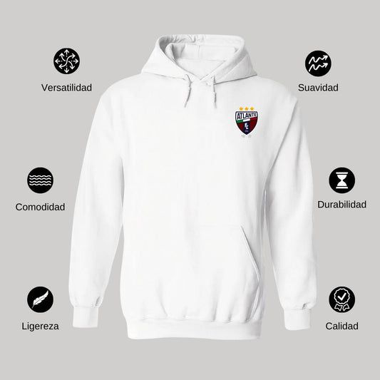 Sudadera c/Capucha Unisex Blanco Personalizable Escudo