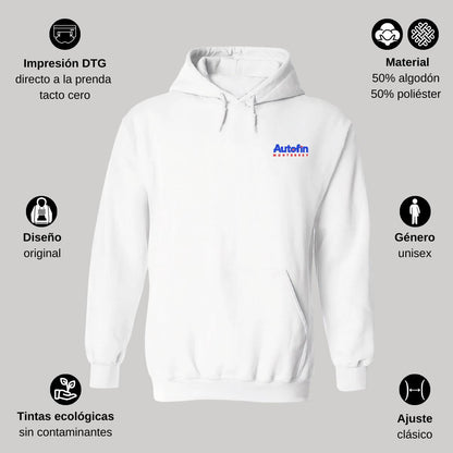 Sudadera c/Capucha Unisex Blanco Personalizable Escudo