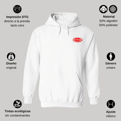 Sudadera c/Capucha Unisex Blanco Personalizable Escudo
