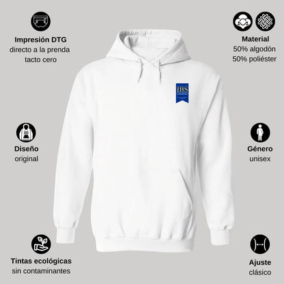 Sudadera c/Capucha Unisex Blanco Personalizable Escudo