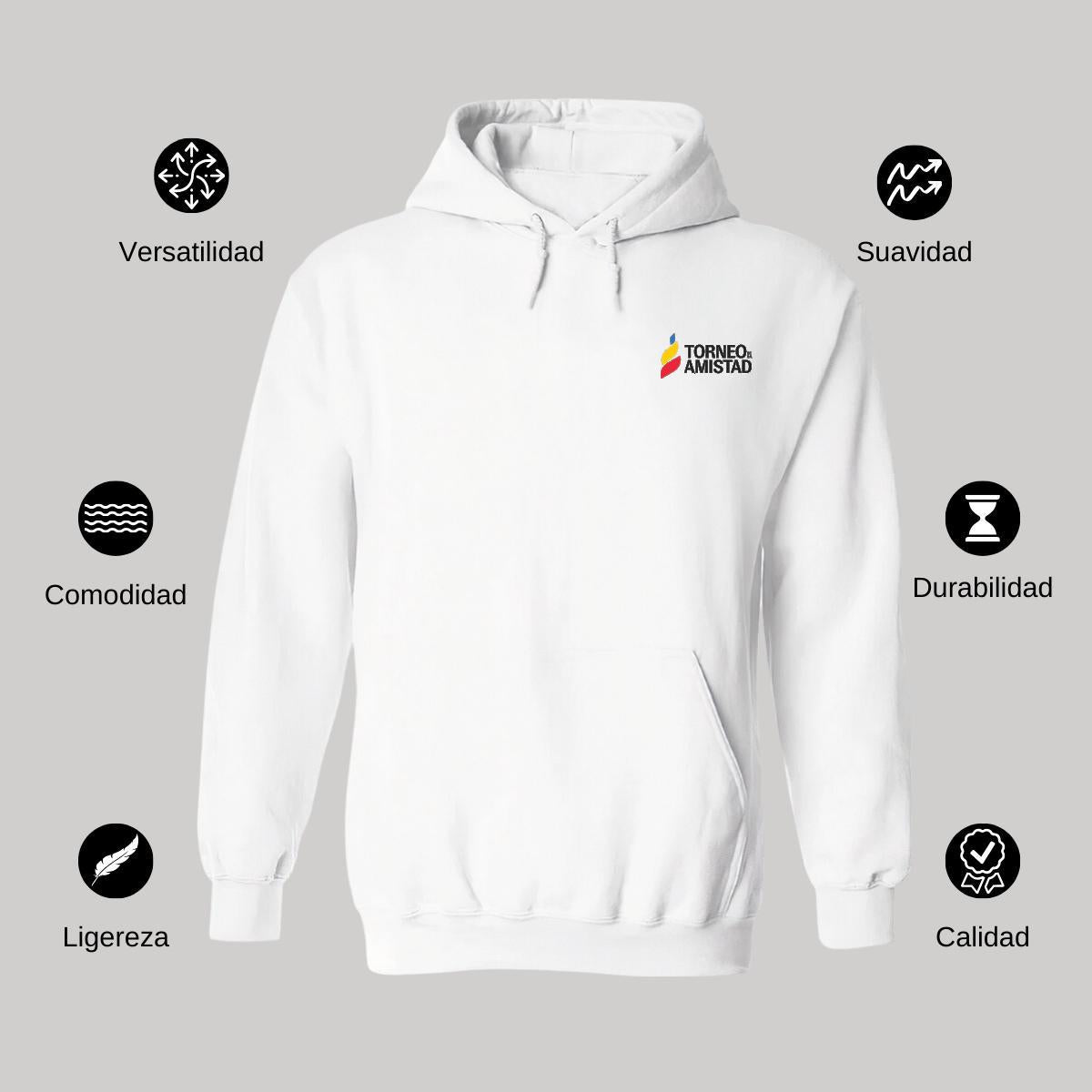 Sudadera c/Capucha Unisex Blanco Personalizable Escudo