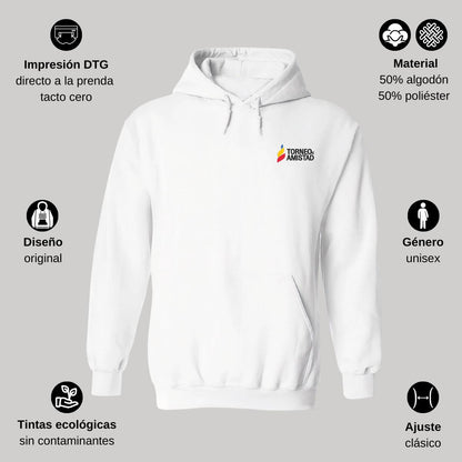 Sudadera c/Capucha Unisex Blanco Personalizable Escudo