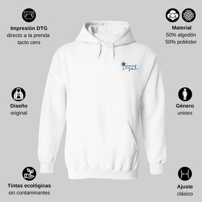 Sudadera c/Capucha Unisex Blanco Personalizable Escudo