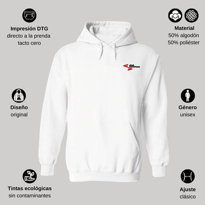Sudadera c/Capucha Unisex Blanco Personalizable Escudo