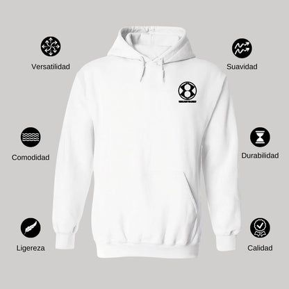 Sudadera c/Capucha Unisex Blanco Personalizable Escudo