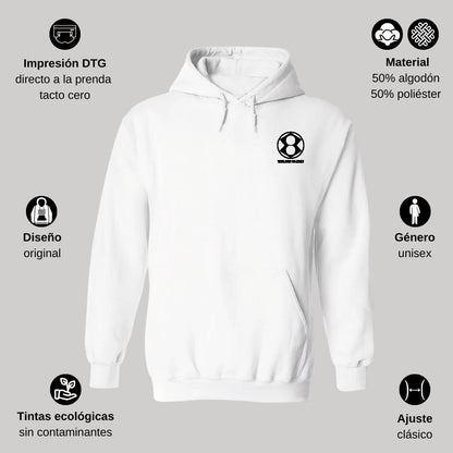 Sudadera c/Capucha Unisex Blanco Personalizable Escudo